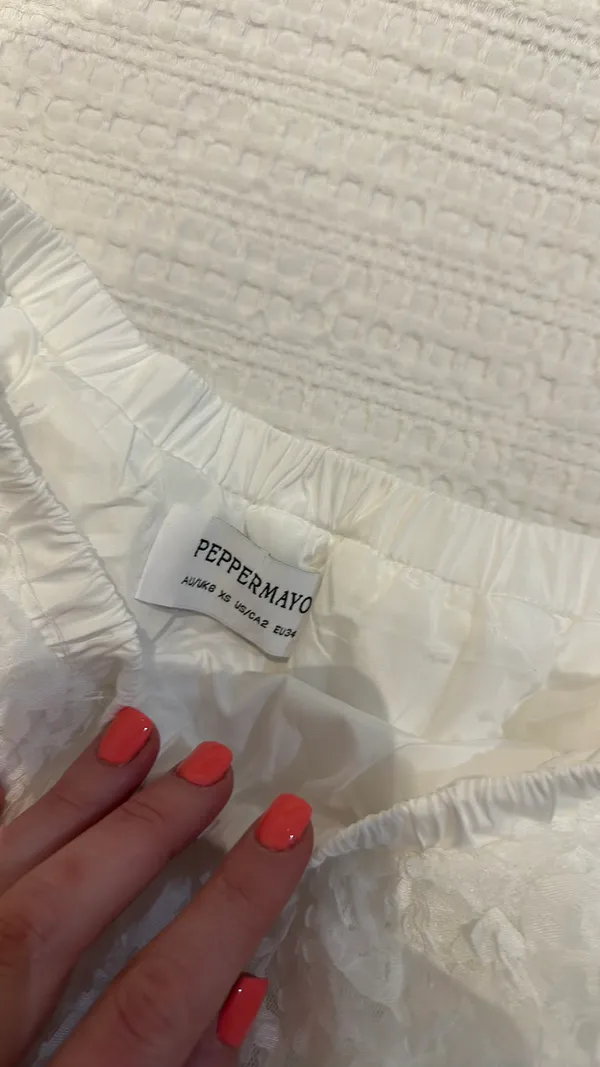 Peppermayo Erin Layered White Mini Skirt - Image 5