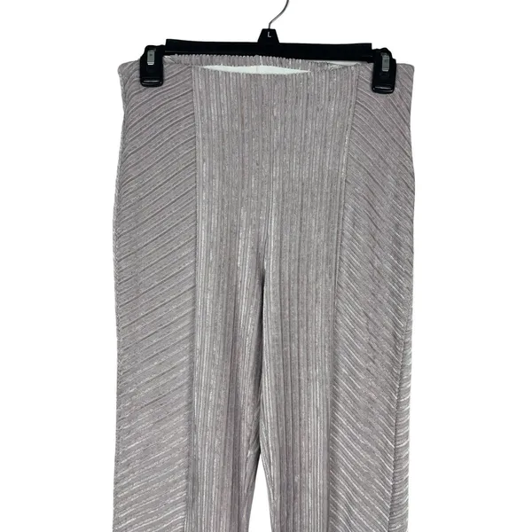 Free People Raindrops Lavender Ribbed Flare Velvet Pants Metallic Festival NWT S - Image 3