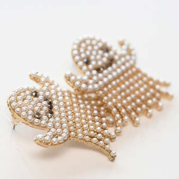 Pearl Ghost Halloween Earrings‎ New Gold - Image 5