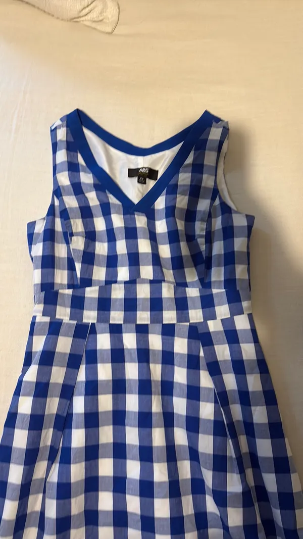 Blue and white gingham dress Size PS - Image 3