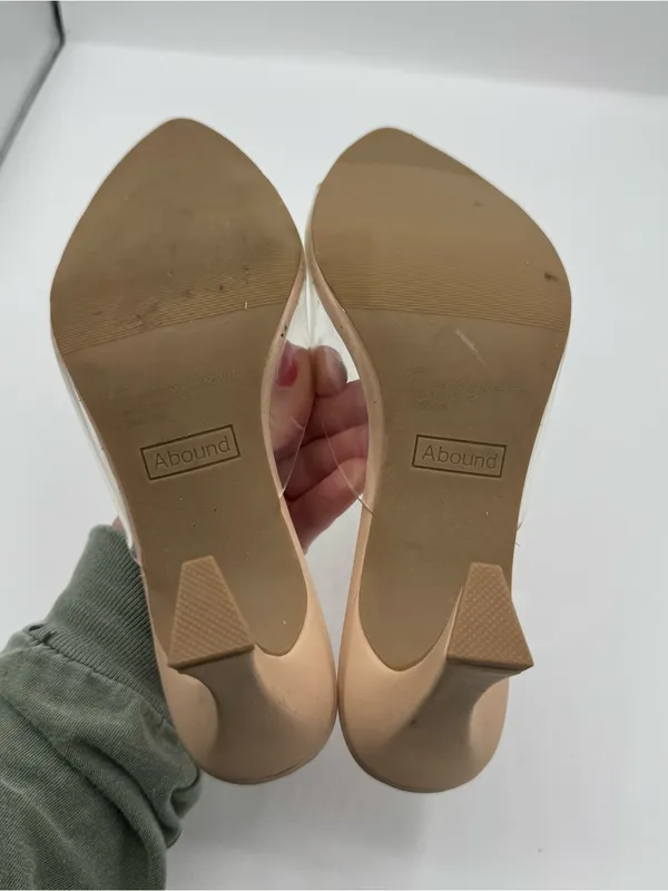 Abound tan nude heels featuring a modern clear PVC strap‎ size 8 classy sexy - Image 3