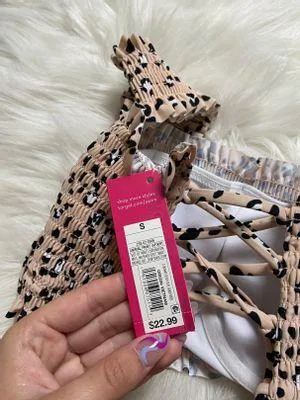 Target NWT  push-up off the shoulder cheetah bikini top - Image 5