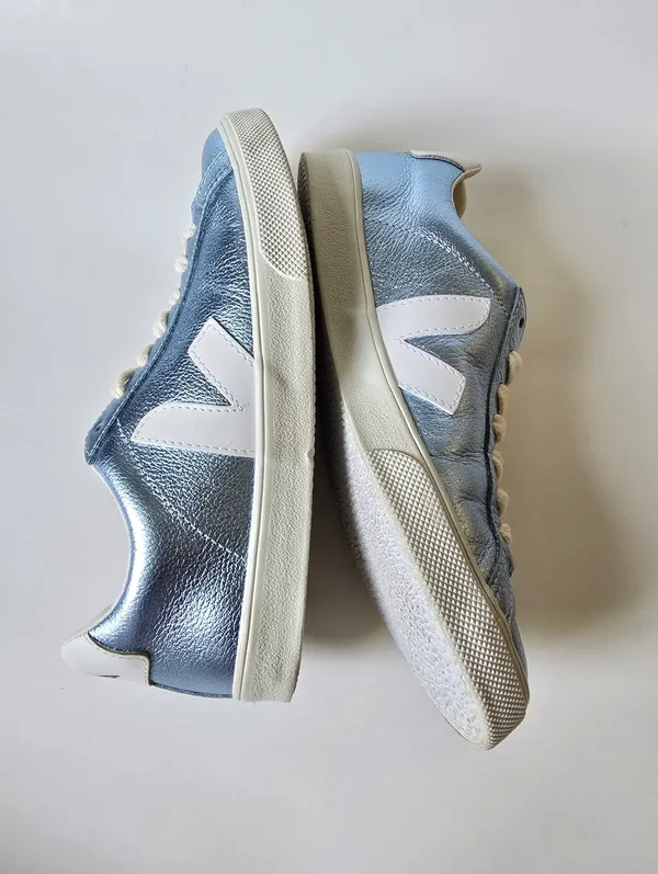 Veja Womens Esplar Low Sneakers Metallic Blue Lace Up size 6 - Image 6