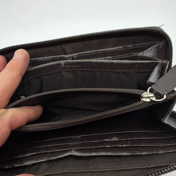 Coach Long Zip Around Wallet Brown Signature C Canvas - Image 7