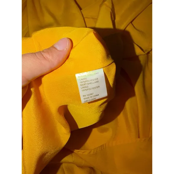 Obando x RTR Honeycomb Gown Yellow Pleated Maxi Dress Size 4 - Image 7