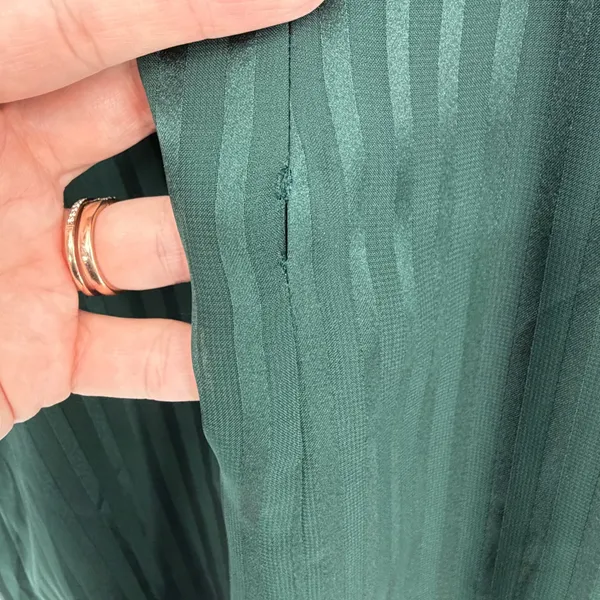 Bardot Womens Emerald Green Striped Midi Dress Sheer‎ Long Sleeve Size 8 - Image 6