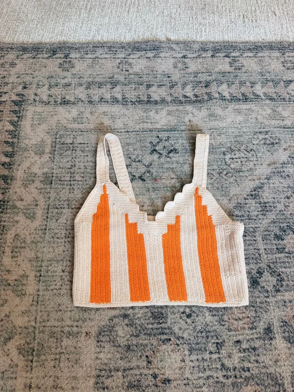 Sandro crochet orange cream crop tank top 0 - Image 9