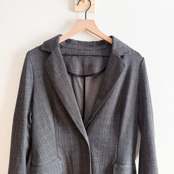 Adrianna Papell Long Plaid Jacket Size S - Image 2