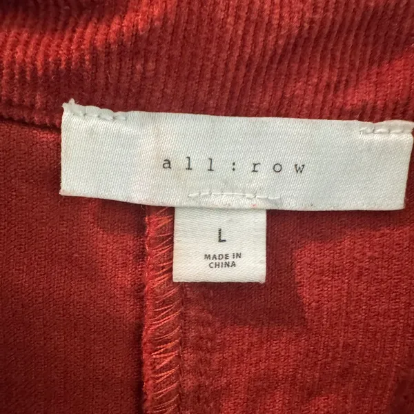 All Row Rust Red Corduroy Utility Jumpsuit Short Sleeve Zip Front PM1070 Large - Image 3