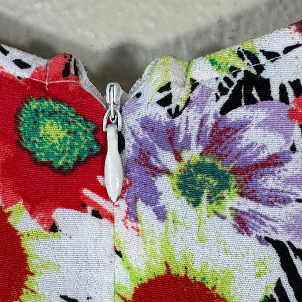 AFRM Red Green Floral Mini Dress Womens S Boho Spring Colorful Flirty Night Out - Image 5