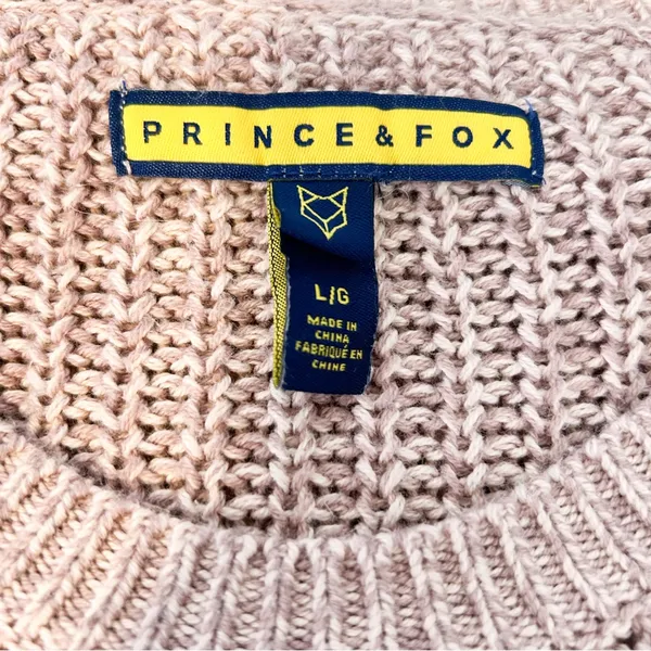Prince & Fox Cable Knit‎ Lavender Sweater Size L - Image 5