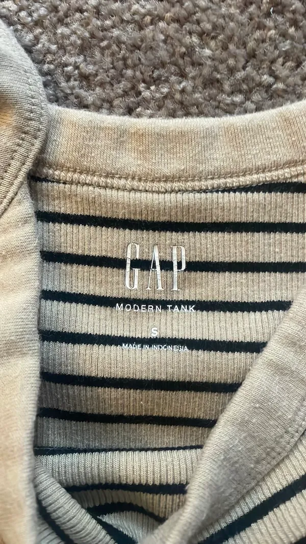 Gap Women’s Tank Top Stripes Black White S - Image 2