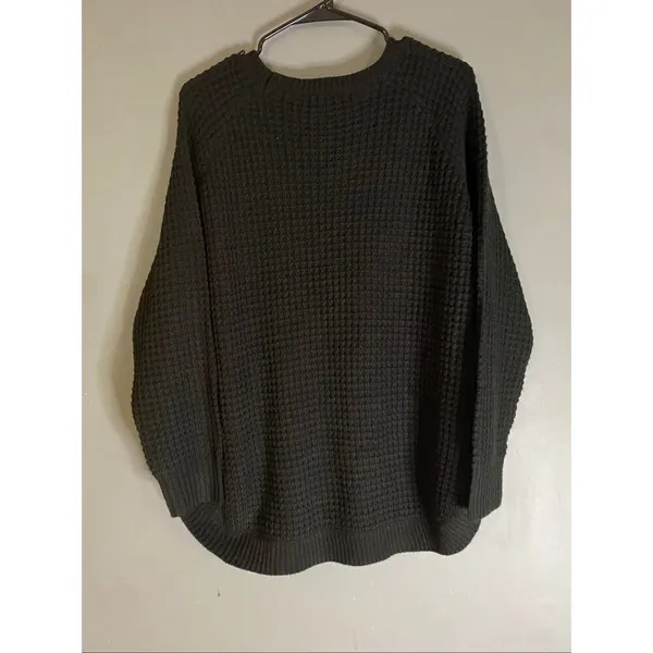 Ronnie Salloway Black Chunky Knit Button Split Side Scoop Neck Sweater M Size M - Image 6