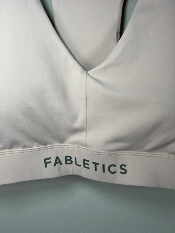 Fabletics On-The-Go Medium Impact Sports Bra Soft Shell Pink Padded Pocket Sz XL - Image 4