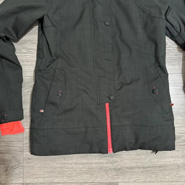 DC Data Women Snowboard Ski Jacket‎ Black Neon Coral 10K Waterproof Small Hooded - Image 5