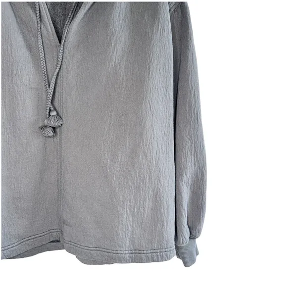 Aerie Easy Street Sweatshirt XS Gray Oversized Slouchy Tunic Tassel Coastal Boho - Image 7