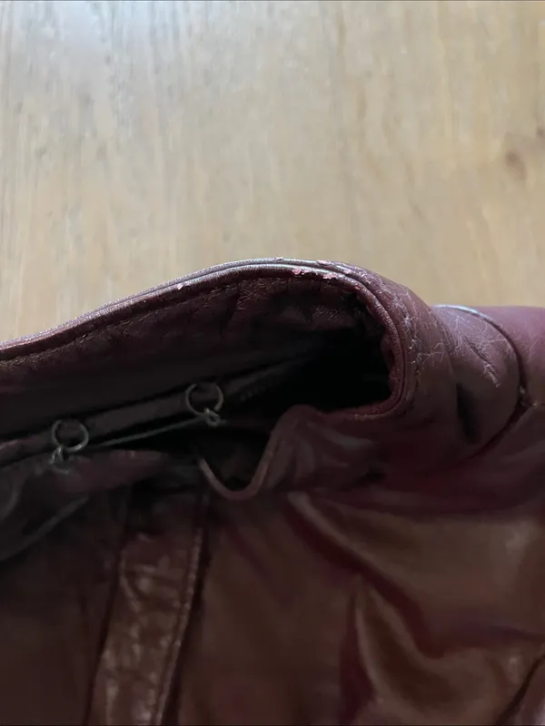 Fidelity Vintage Oxblood Leather Zip-Front Jacket - Image 13