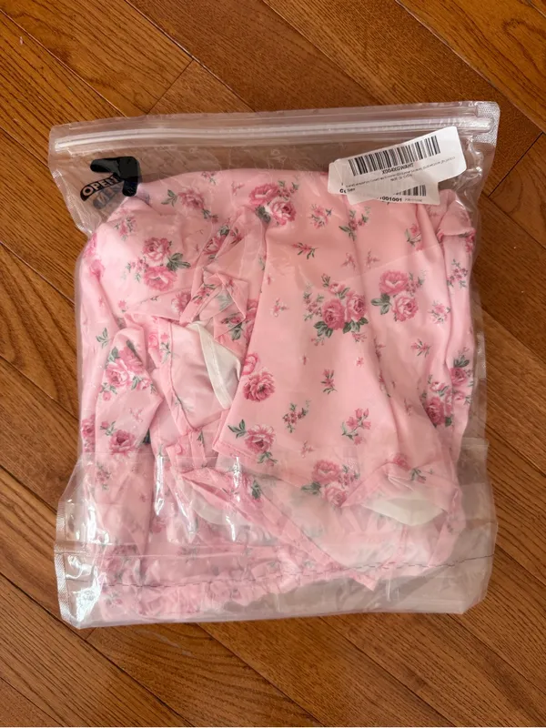 NWT Scarlet Darkness Floral Corset Sundress Pink Milkmaid Mini Dress Large - Image 10