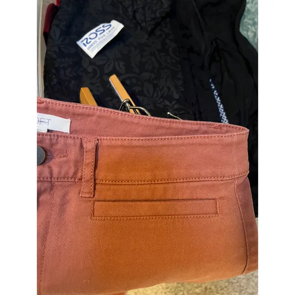 Loft Womens Size 4 Flare Wide-Leg Crop Jeans in Coral Pink Orange Stretch Cotton - Image 11