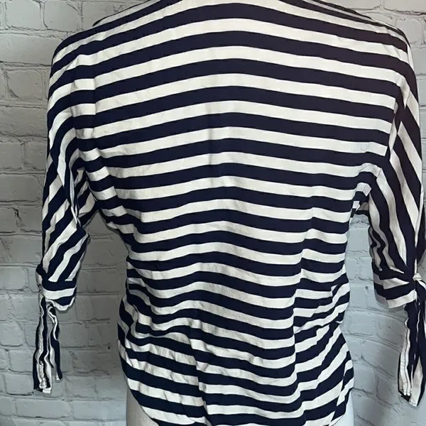Zara Woman - Navy White Striped Blouse - S - Image 3