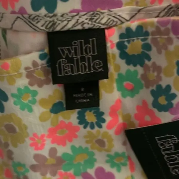 Wild Fable Women's Notch Front Floral Print Jean Mini Skirt - Size 6 - Image 3