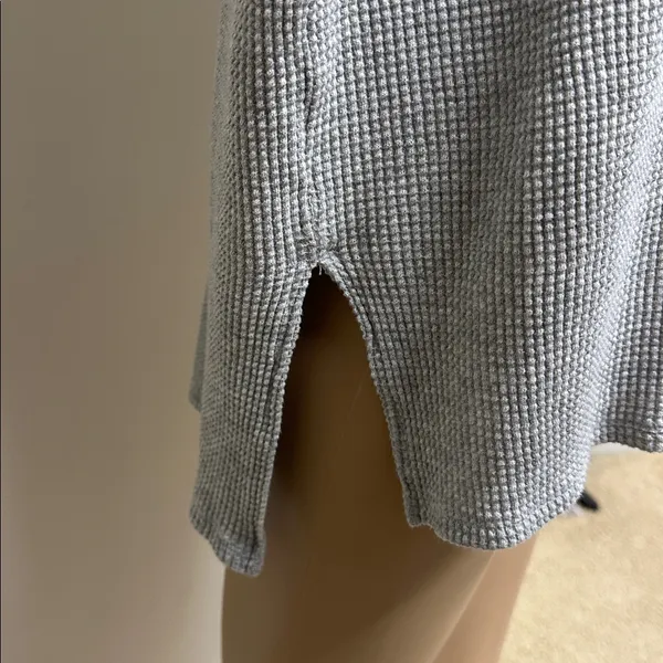 OFFLINE by Aerie Gray Waffle Knit Henley Long Sleeve Shirt S - Image 6