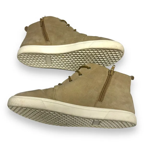 Susina Womens Ankle‎ Boots Sz 7.5 M Beige Suede Leather Lace Up Sneakers - Image 3