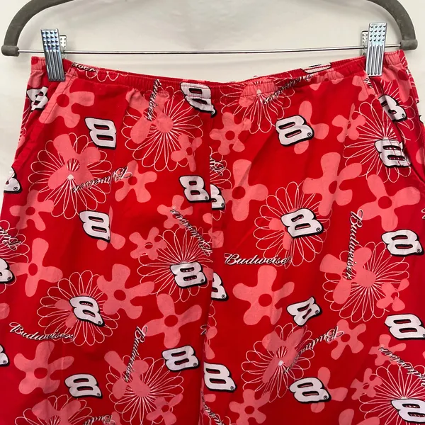 Vtg Y2K NASCAR Dale Earnhardt Jr Womens Lounge Pants Sz M Budweiser Floral #8 - Image 2