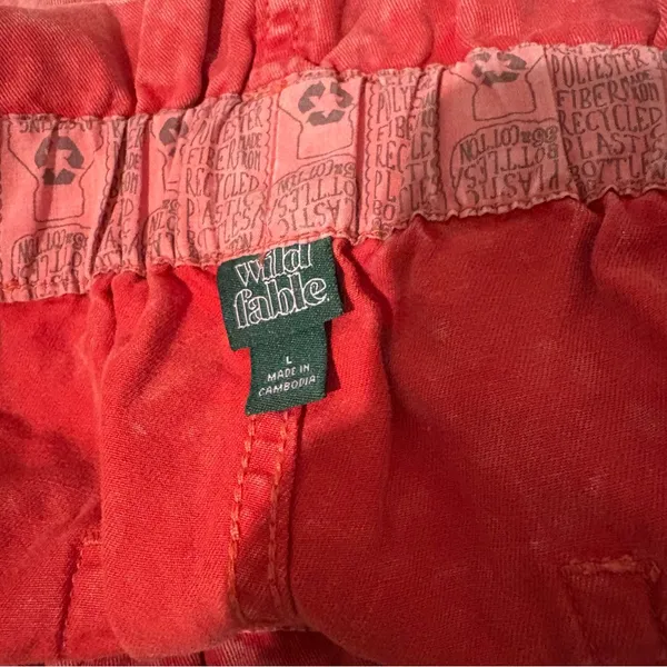 Wild‎ Fable Acid Wash Vintage Paperbag Shorts Red Size Large - Image 3
