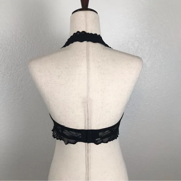 ‎PINK Victoria’s Secret black lace halter bralette L - Image 3