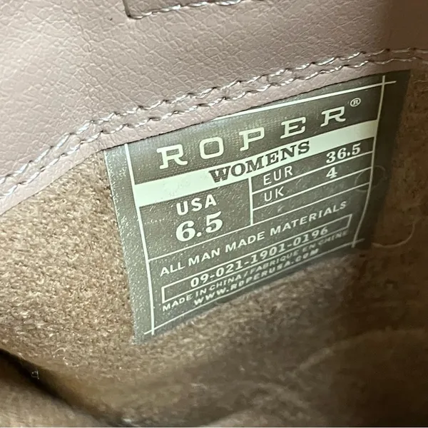 Roper‎ faith rhinestone mid calf boots tan cross bling women's size 6.5 western - Image 10