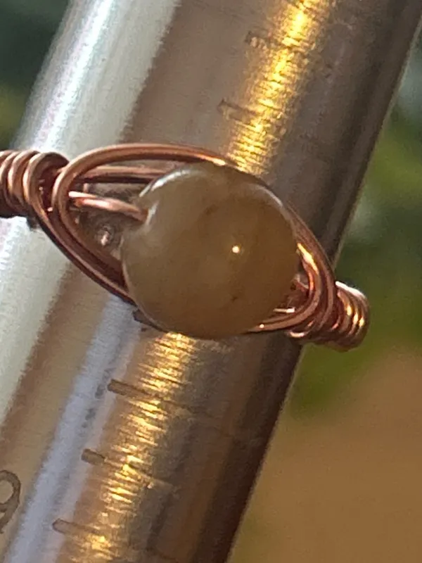 💍 Handcrafted tiger eye copper wire wrapped crystal ring size 8 - Image 2