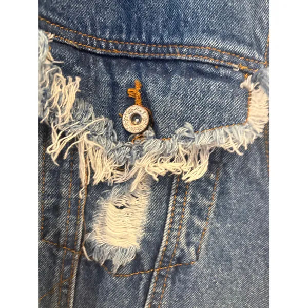 POL Distressed‎ Ombre Denim Vest Size Large - Image 7