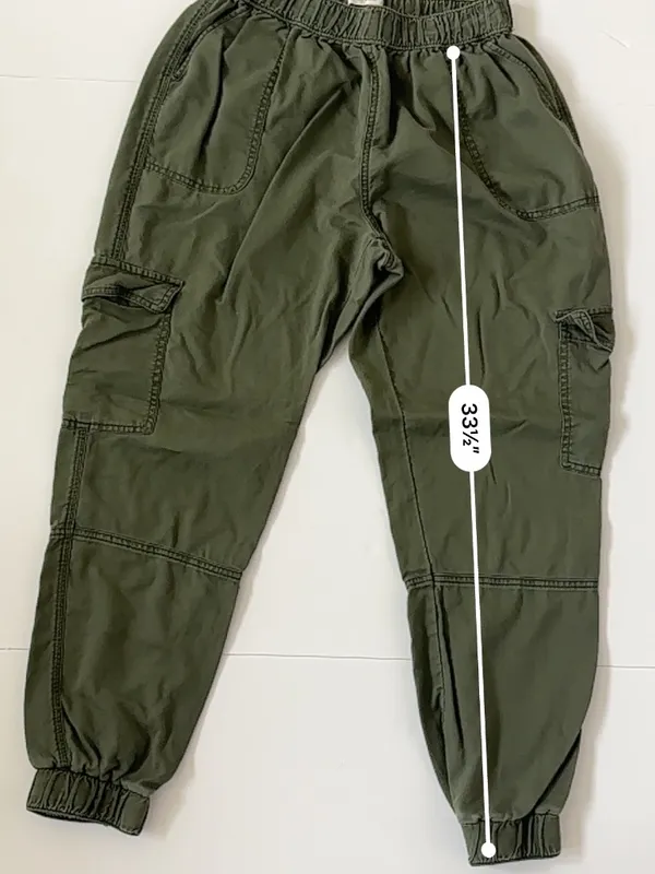 Abercrombie & Fitch Olive Green Cargo Jogger Pants Size M Utility Y2K - Image 8