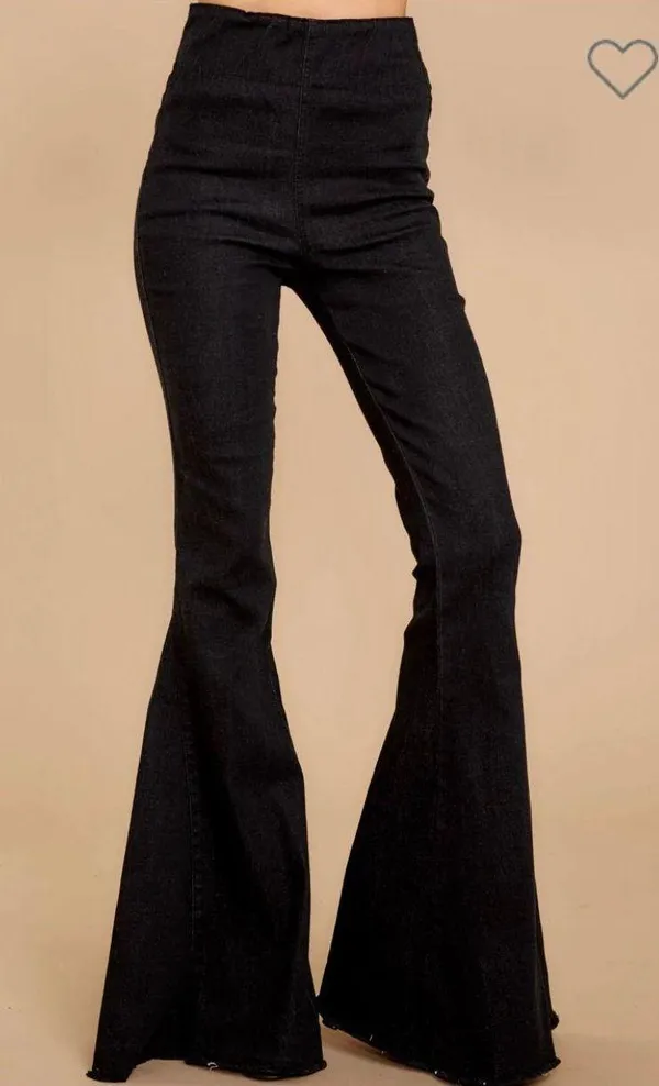 Skylar + Madison Black Denim Flare Jeans - Image 2