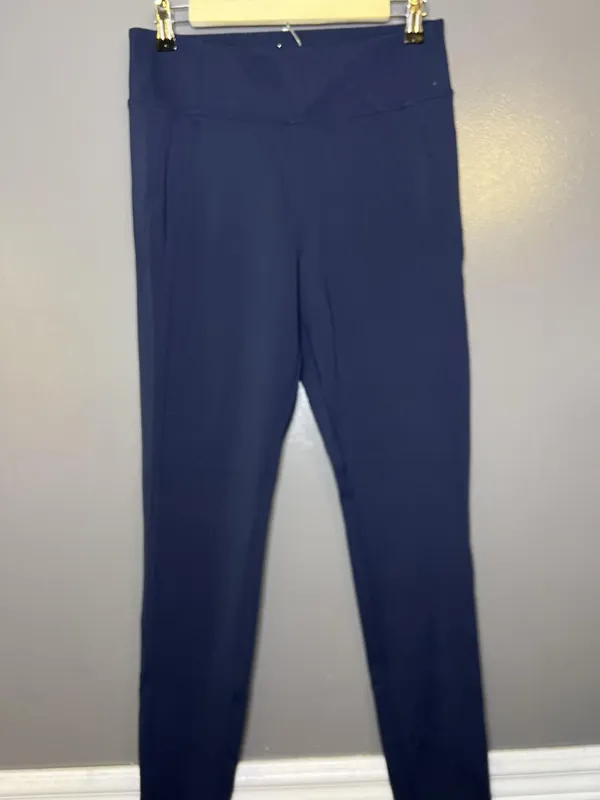 Athleta Pants Womens Medium Blue Skinny Track Ankle Zip Pocket Stretch Athletic - Image 2