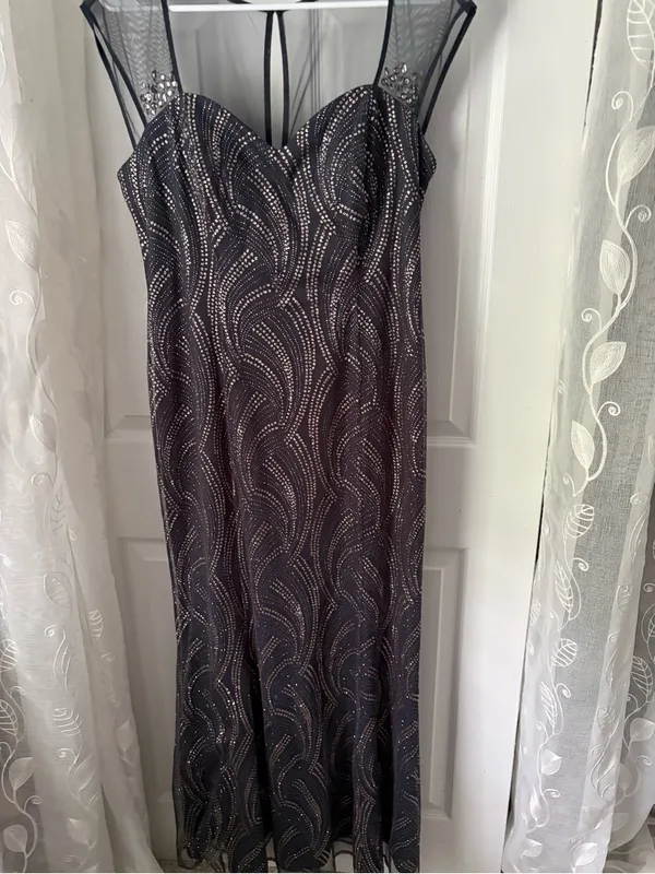 SLNY Y2K Glitter sparkling Maxi Dress Sz 12 Prom Party evening stretch Mermaid - Image 11