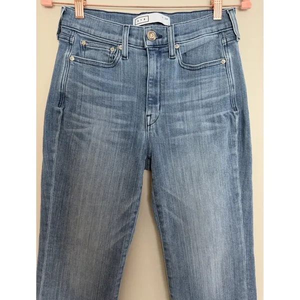 AYR The Pop Straight Jeans High Rise Medium Wash Stretch Denim Women's Size 28 - Image 3
