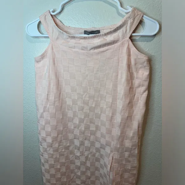 Urban Outfitters NWT‎ Light Pink Sleeveless Checkered High Neck Dress Size S - Image 3