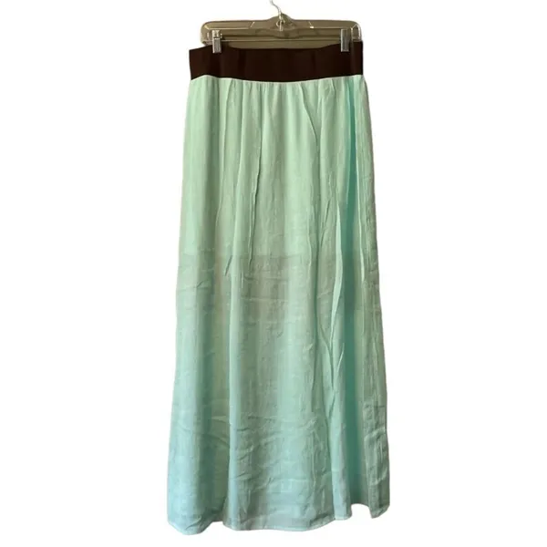 Blue Lace‎ Lined Maxi Skirt Bohemian Western Peasant Cottage Size Measured - Image 2