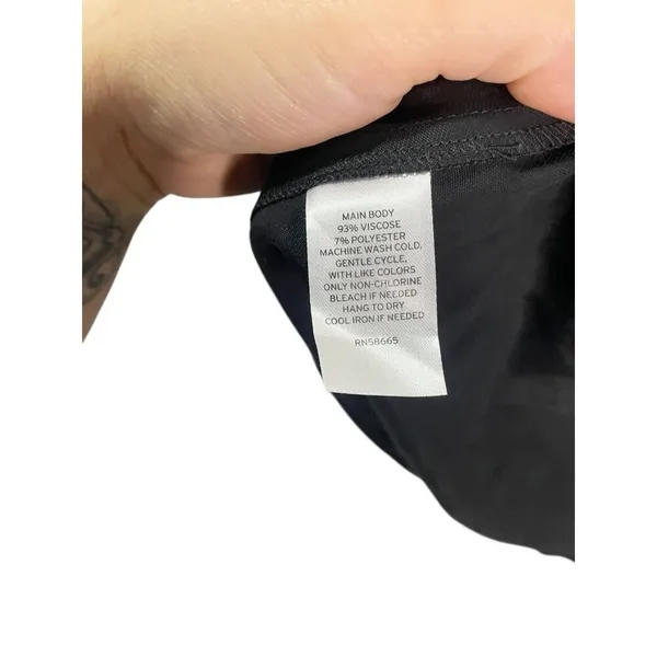 Nordstrom‎ L Midi Dress Black Fit And Flare Short Sleeve V-neck NEW - Image 6