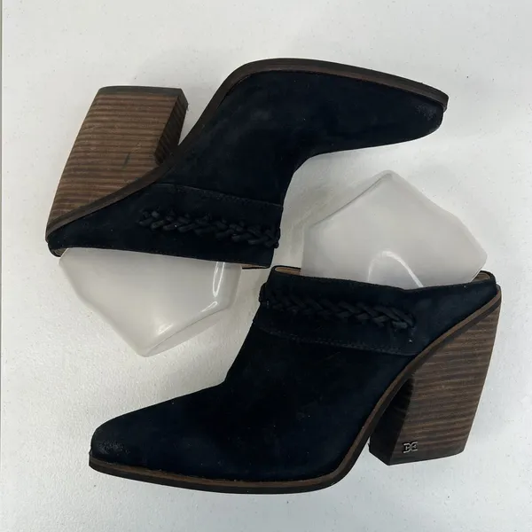 Sam‎ Edelman Size 10 Alison Western Mule in Black Suede Evereve Stacked Heel - Image 4