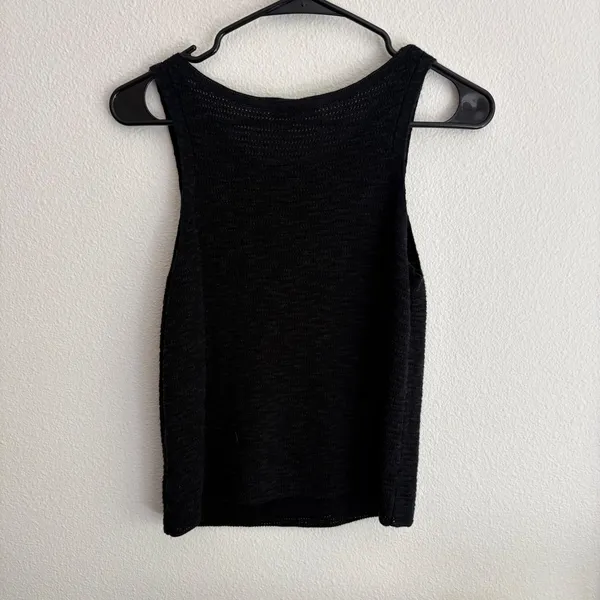 Z Supply Womens Black Textured Knit Sleeveless Round Neck Sweater Tank Top Small - Image 8