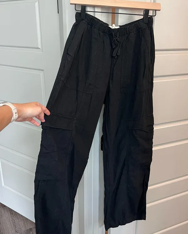 Abercrombie & Fitch Linen-Blend Pull-On Cargo Pant - Image 3