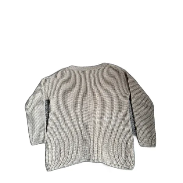 Entro Tan Knit Womens Casual V-Neck Sweater With Lace Up Front‎ Detail Size Small - Image 4
