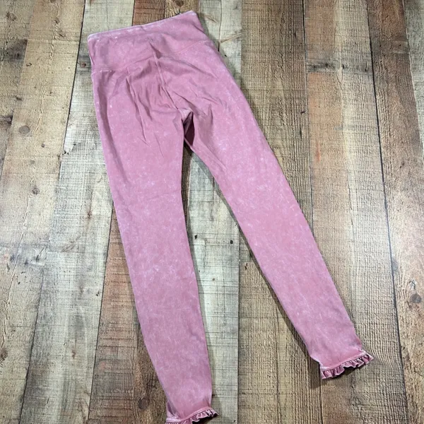 JoyLab Pink Acid Wash Ruffle Hem High Waisted Yoga Leggings Womens XS - Image 7