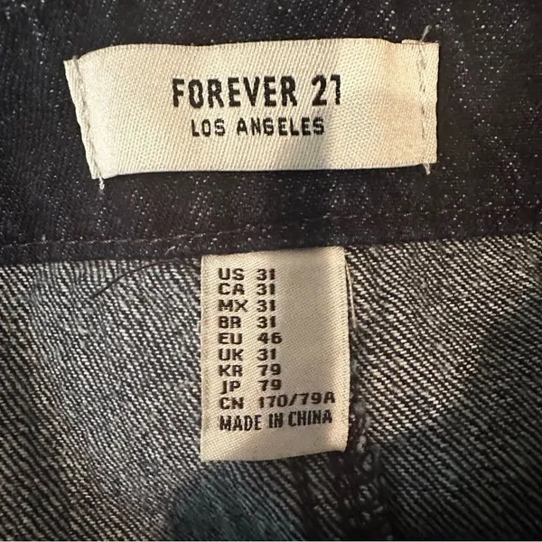 Forever 21 Denim Mini Skirt Womens 31 Button Front Y2K‎ Retro Indie Streetwear - Image 5