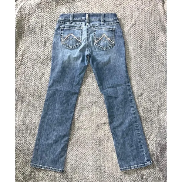 Ariat REAL Denim Women's Blue Medium Wash Straight Jeans Size 31‎ Short - Image 5