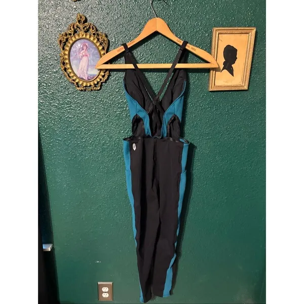 Free People Movement Ticket To Paradise Jumpsuit Size XS Black Blue - Image 4