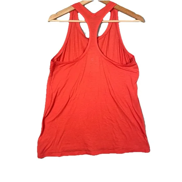 Athleta Tank Racer‎ Back Relaxed Crew Neck Size Medium Style 868815 Coral Orange - Image 2